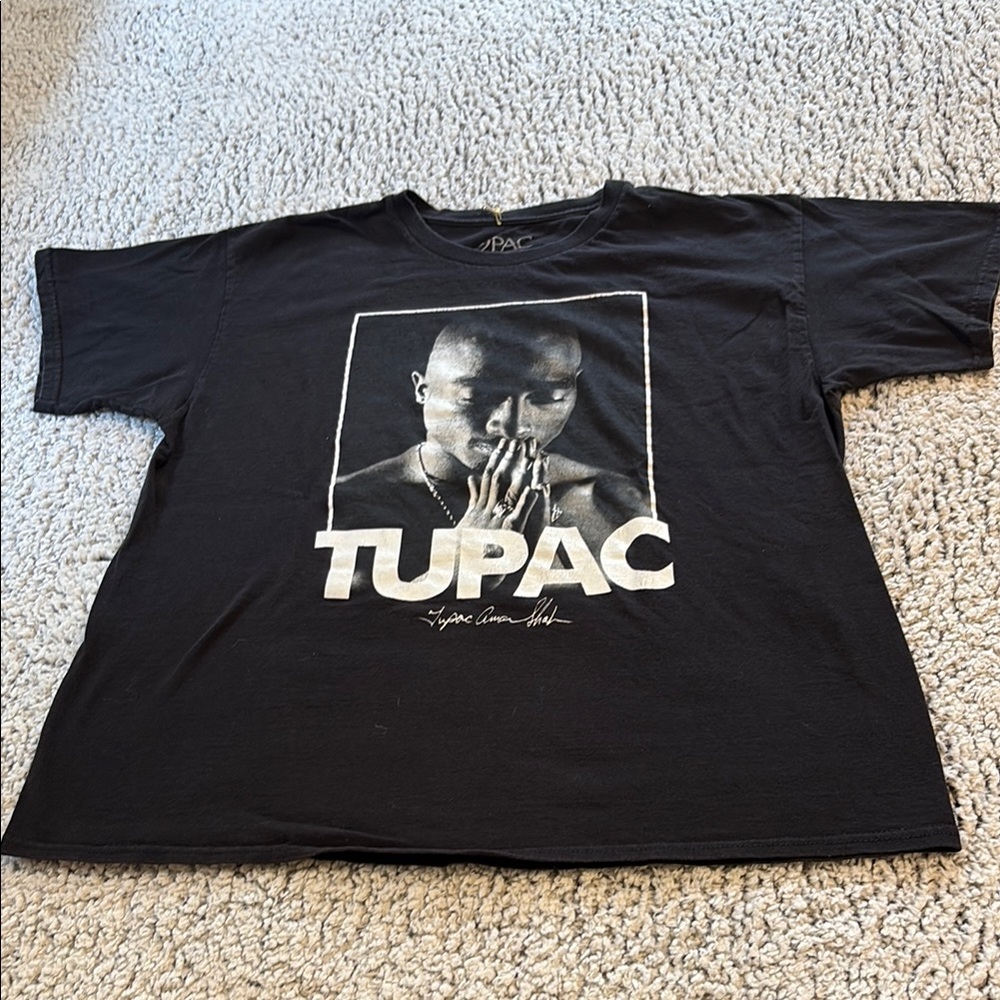 Black Short Sleeve Tee with Photographic Print
